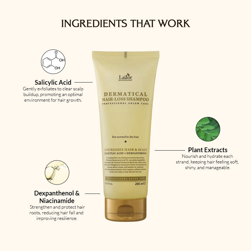 Lador Dermatical Hair- Loss Shampoo (For Normal To Dry Hair) - 200ml
