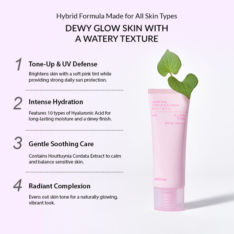 Celimax Heart Pink Tone Up Sun Cream SPF 50+ PA++++ - 40ml