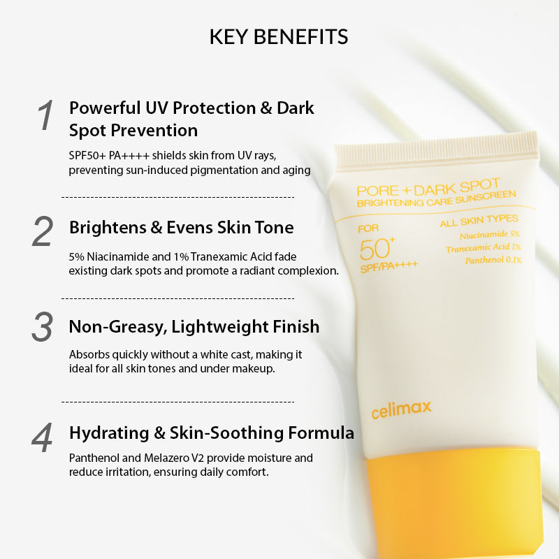 Celimax Pore+Dark Spot Brightening Care Sunscreen SPF 50 PA++++ - 50ml