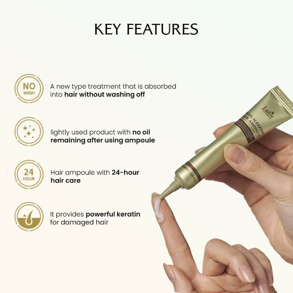 Lador Snail Sleeping Hair Ampoule (Leave-in treatment) - 20ml